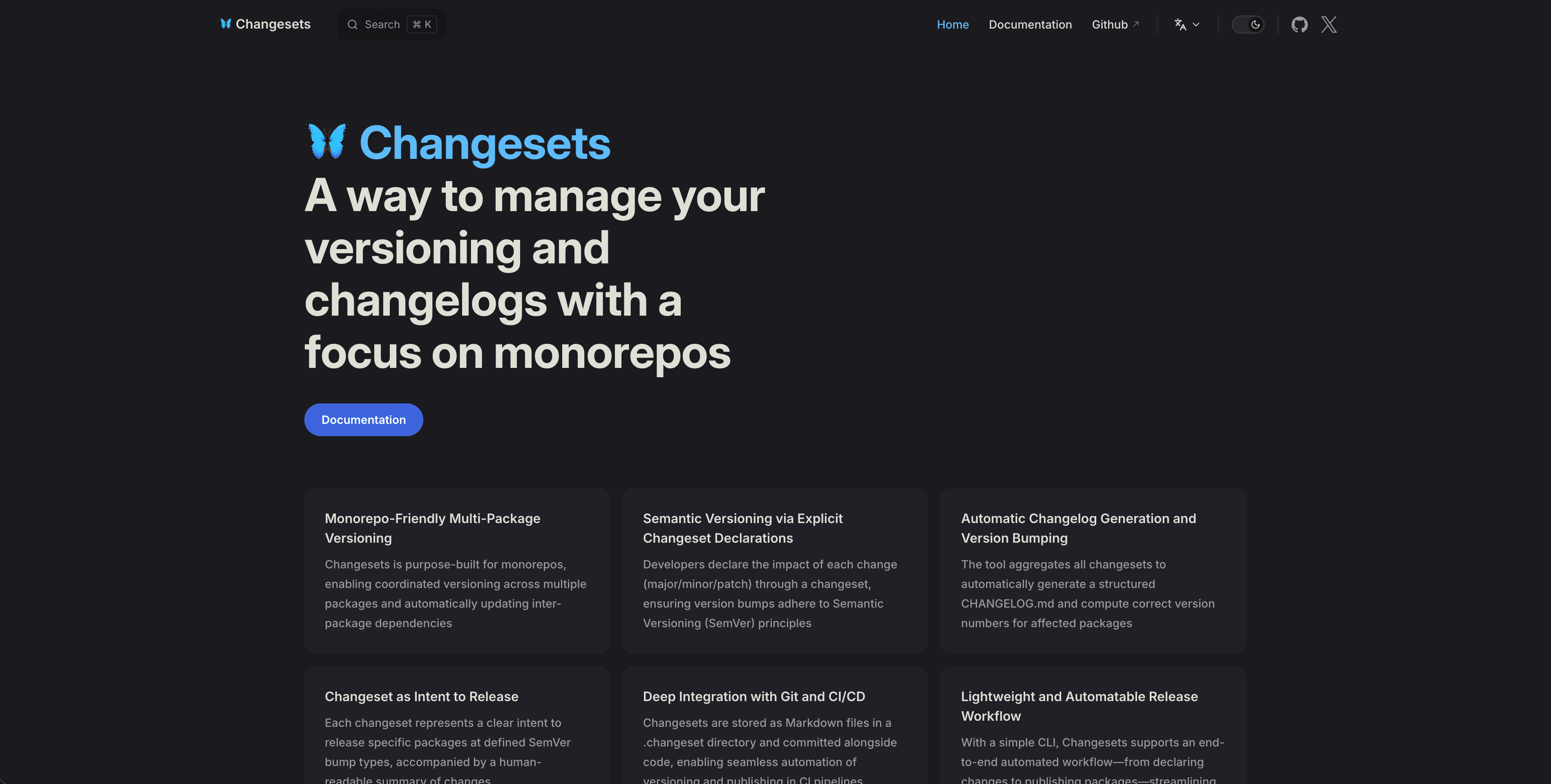 Changesets Changelog für Monorepos