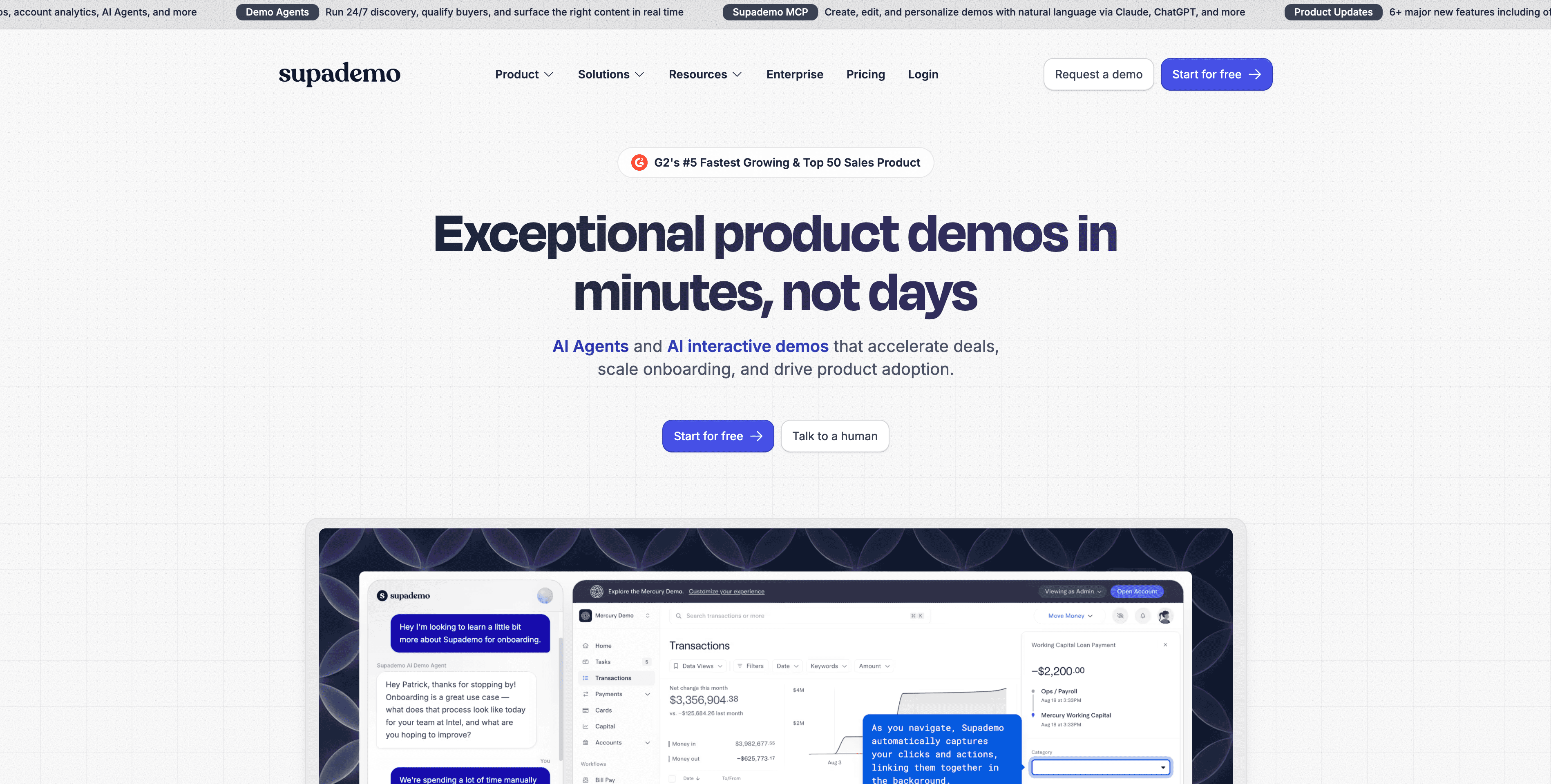 Supademo interaktive Demo-Software mit einem geführten Produktdemo-Editor